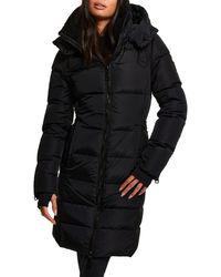 Sam. Savannah Hooded Puffer Coat in Black | Lyst