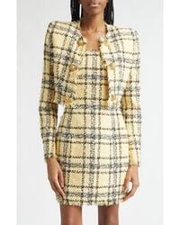 Balmain - Checked Tweed Cropped Jacket - Lyst