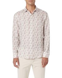 Bugatchi - Axel Shaped Fit Floral Linen Button-up Shirt - Lyst