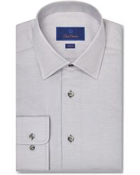 David Donahue - Slim Fit Micro Dobby Cotton Dress Shirt - Lyst