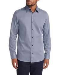 Ted Baker - Faenza Geo Print Stretch Cotton Button-up Shirt - Lyst