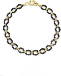 Lagos - Anthem 18K Matte Ceramic Oval Link Bracelet - Lyst