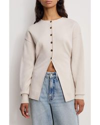 GOOD AMERICAN - Split Front Button Up Sweater - Lyst