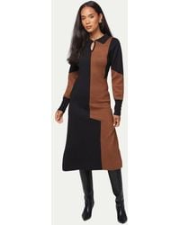 Wallis - Colour Block Collared Knitted Dress - Lyst