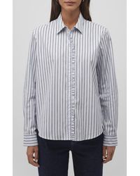 Mavi - Ruffle Stripe Poplin Button-Up Shirt - Lyst