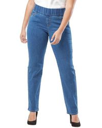 Jessica London - Comfort Waist Stretch Denim Straight Leg Jean - Lyst
