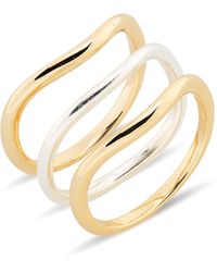 Madewell - Set Of 3 Wavy Stackable Rings - Lyst