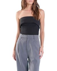 Endless Rose - Strapless Pearl Bead Trim Foldover Top - Lyst
