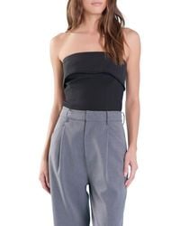 Endless Rose - Strapless Pearl Bead Trim Foldover Top - Lyst