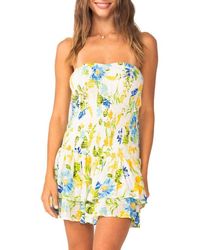 PQ Swim - Marie Ruffle Strapless Cotton Cover-Up Sundress - Lyst