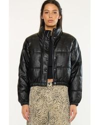 Kancan - Taylor Cropped Faux Leather Puffer Jacket - Lyst
