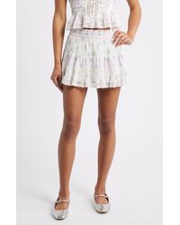 LoveShackFancy - Gloriana Lace & Ruffle Miniskirt - Lyst