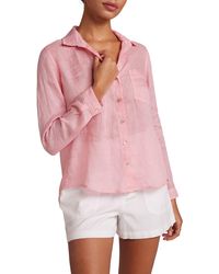Bella Dahl - Garment Dyed Linen Button-up Shirt - Lyst