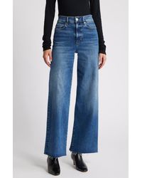 FRAME - Le Slim Raw Fray Hem Palazzo Jeans - Lyst