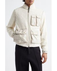 Moncler - Padded Teddy Fleece Zip-Up Cardigan - Lyst