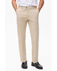 Mango - Slim Fit Stretch Cotton Twill Pants - Lyst