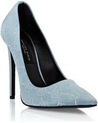 Philipp Plein - Satin Decollete Hi-Heels Monogram Strass - Lyst