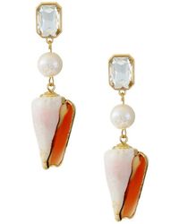 Ettika - Shell & Freshwater Pearl Drop Earrings - Lyst