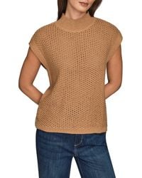 Donna Karan - Open Stitch Cap Sleeve Sweater - Lyst