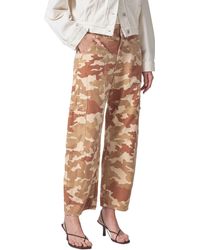 Citizens of Humanity - Marcelle Camo Print Low Rise Barrel Cargo Jeans - Lyst