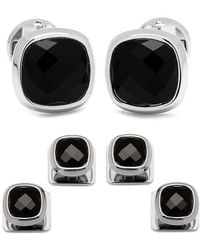 Cufflinks Inc. - Ox And Bull Trading Co. Onyx Cuff Links & Shirt Stud Set - Lyst