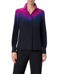 Akris - Above Print Silk Crepe Button-Up Shirt - Lyst