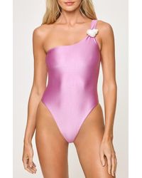 LSPACE - Luminescent One-Shoulder One-Piece Swimsuit - Lyst