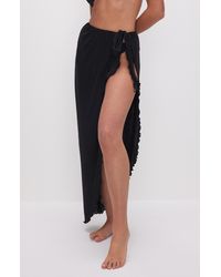 GOOD AMERICAN - Side Tie Mesh Cover-up Skirt - Lyst