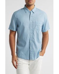 Rails - Carson Short Sleeve Stretch Linen Blend Button-Up Shirt - Lyst