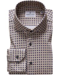Emanuel Berg - 4flex Modern Fit Medallion Print Knit Button-up Shirt - Lyst