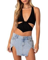 Edikted - Cady Cutout Crop Halter Top - Lyst