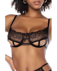 MAPALE - Cutout Underwire Bra, Garter Belt & Thong Set - Lyst
