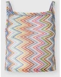 Missoni - Zig Zag Tulle Tank Top With Back Cut-Out - Lyst