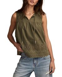 Lucky Brand - Eyelet Embroidered Cotton Tank - Lyst