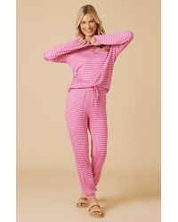 Softies - Dream Jersey Long Sleeve Crew Neck Lounge Set With Jogger Pant - Lyst