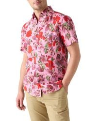 Robert Talbott - Morgan Printed Floral Linen Short Sleeve Shirt - Lyst