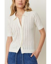 Marine Layer - Piper Pointelle Stitch Cotton Button-Up Shirt - Lyst