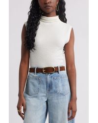 Treasure & Bond - Crinkle Mock Neck Top - Lyst