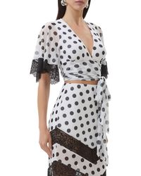 AFRM - Arlington Mesh Wrap Crop Top - Lyst