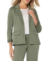 Liverpool Los Angeles - Fitted Open Front Twill Blazer - Lyst