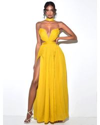 Miss Circle - Xella Pleated Chiffon Maxi Dress - Lyst