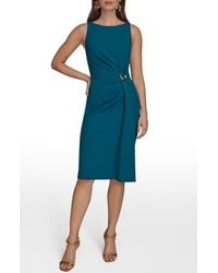 Donna Karan - Ruched Crepe Sheath Dress - Lyst