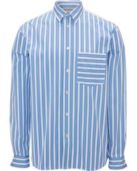 JW Anderson - Classic Fit Stripe Patchwork Button-up Shirt - Lyst
