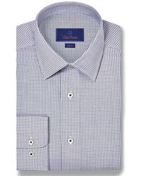 David Donahue - Slim Fit Micro Check Stretch Cotton Twill Dress Shirt - Lyst