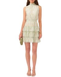 1.STATE - Floral Print Tiered Ruffle Minidress - Lyst