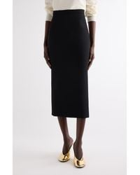 Givenchy - Back Godet Crepe Cady Midi Skirt - Lyst