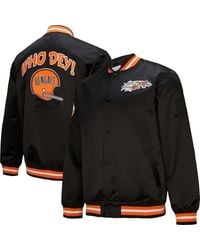 Mitchell & Ness - Cincinnati Bengals Double Down Satin Full-Snap Jacket - Lyst