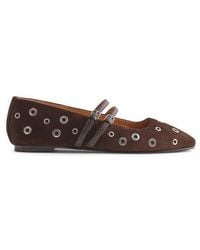 Madewell - The Greta Eyelet Embellished Double Strap Ballet Flat - Lyst