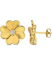 Julianna B - Diamond Flower Stud Earrings 10K - Lyst