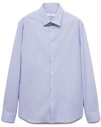 Mango - Slim Fit Pinstripe Stretch Cotton Button-Up Shirt - Lyst